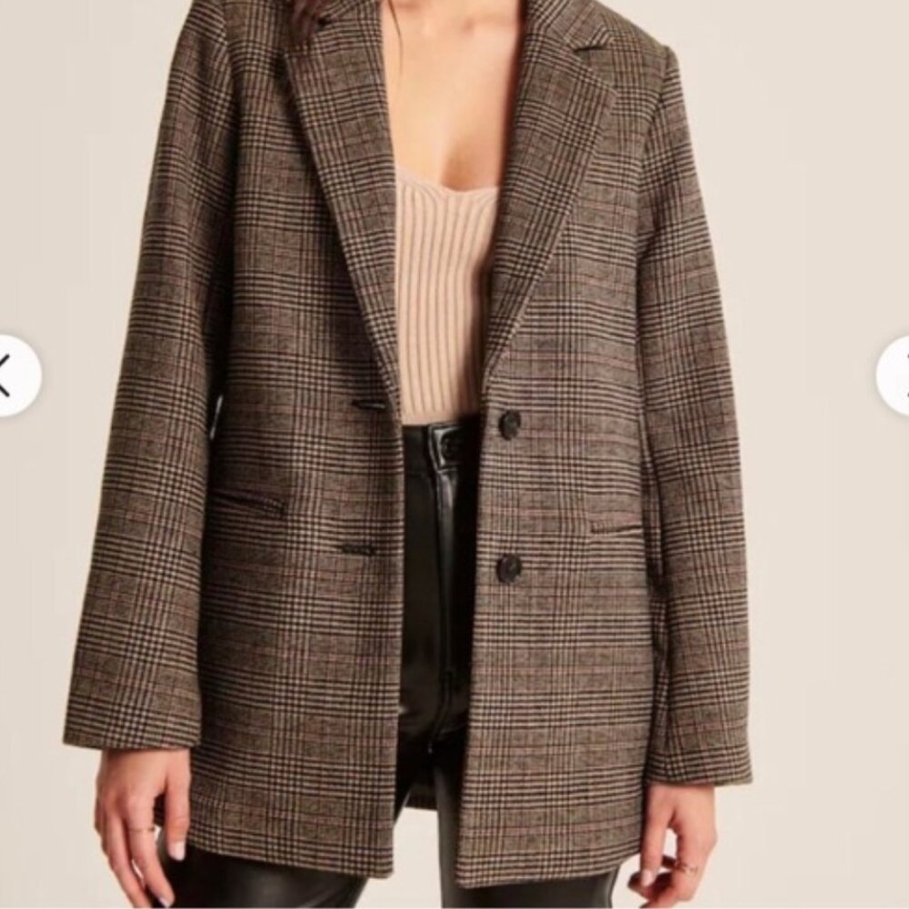 Abercrombie & Fitch Blazer in Brown Houndstooth S
